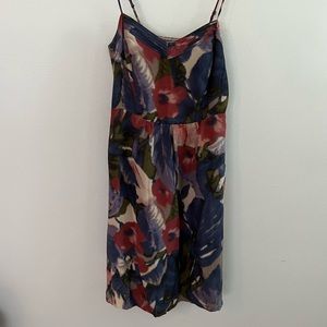 Anthropologie Moulinette Soeurs Watercolor Print Silk Dress